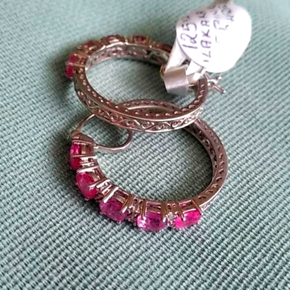 🌺ILAKAKA HOT PINK SAPPHIRE EARRING'S 🌺 - Picture 6 of 6
